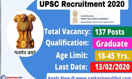 UPSC Recruitment 2020 – 137 Various Vacancies Open