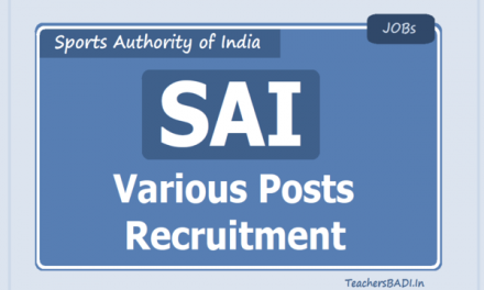 Sports Authority of India (SAI) Recruitment 2020, 347 Vacancy Notified, Apply Online