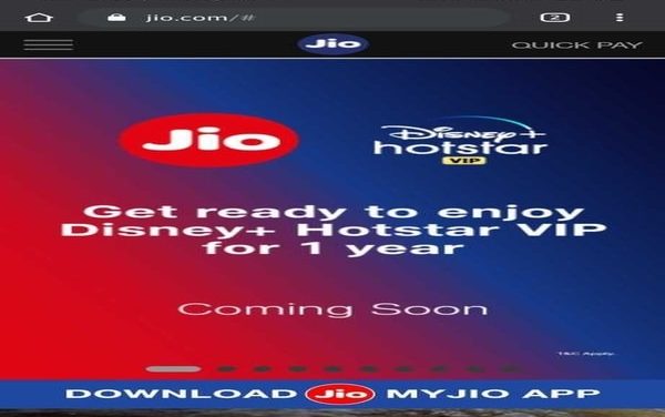 Jio to Offer 1 Year of Free Disney+ Hotstar VIP subscription for Its Customers