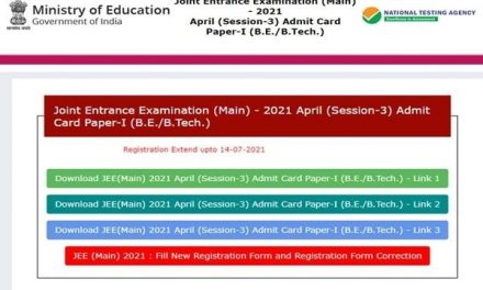JEE main 2021 Admit Card released for session 3, Here is how to download