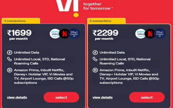 Vodafone-Idea launches RedX Family Plan plans with unlimited data and more.