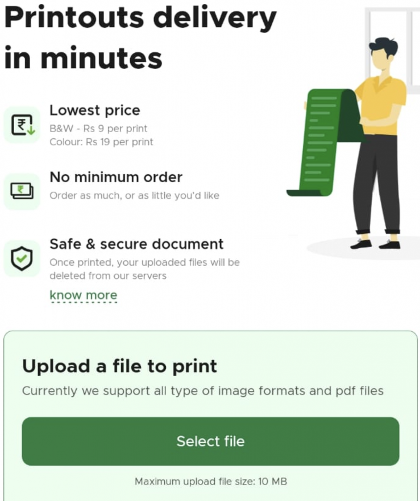 blinkit printout services